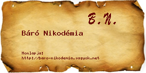 Báró Nikodémia névjegykártya