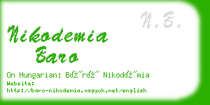 nikodemia baro business card